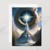 Magic Waterfall Surreal Fantasy Art Postkarte (Vorne/Hinten)