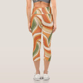 Magic Wave Pattern Capri Leggings (Rückseite)