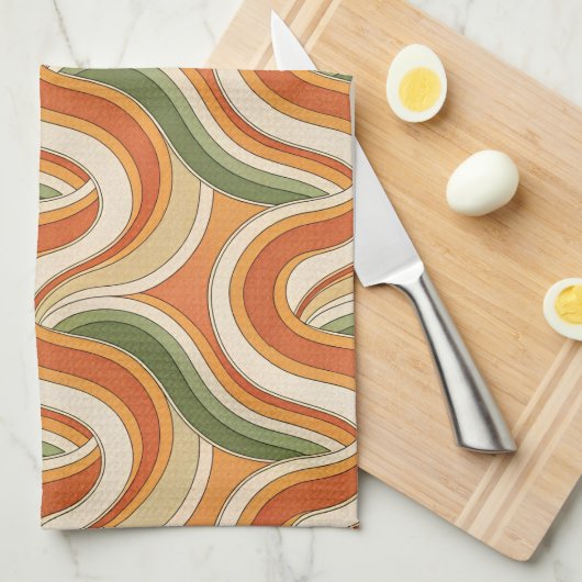 Magic Waves Muster Geschirrtuch (Viertel Falte)