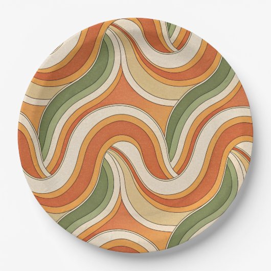 Magic Waves Muster Pappteller (Vorderseite)