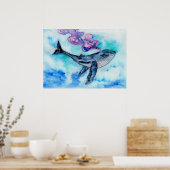 Magic Whale Watercolor Poster (Küche)