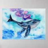 Magic Whale Watercolor Poster (Vorne)