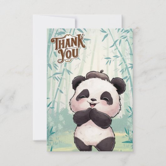 Magic Whimsical Panda Dankeskarte (Vorderseite)