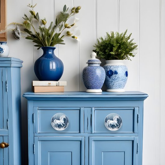 Magic White Winter Horse Keramikknauf