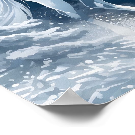 Magic White Winter Horse Poster (Ecke)