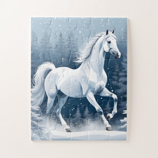 Magic White Winter Horse Puzzle (Vertikal)