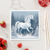 Magic White Winter Horse Serviette (Beispiel)