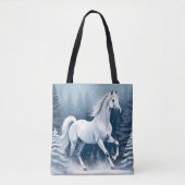 Magic White Winter Horse Tasche (Vorderseite)