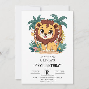 Magic Wild Lion 1. Geburtstag digital Einladung
