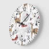 Magic Winter Wonderland Große Wanduhr (Winkel)