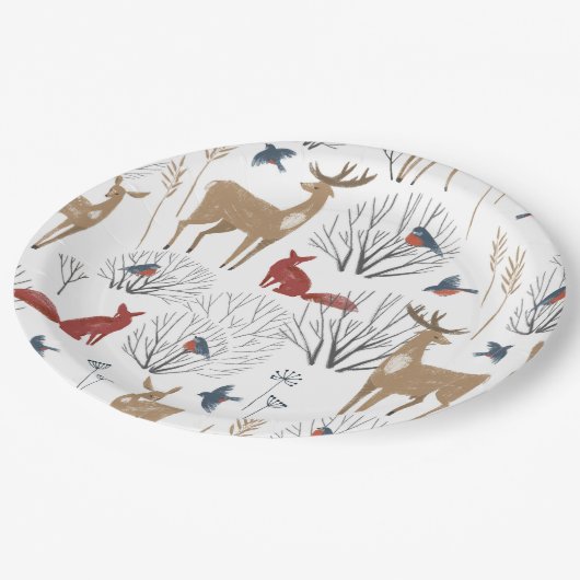 Magic Winter Wonderland Pappteller (Schrägansicht)