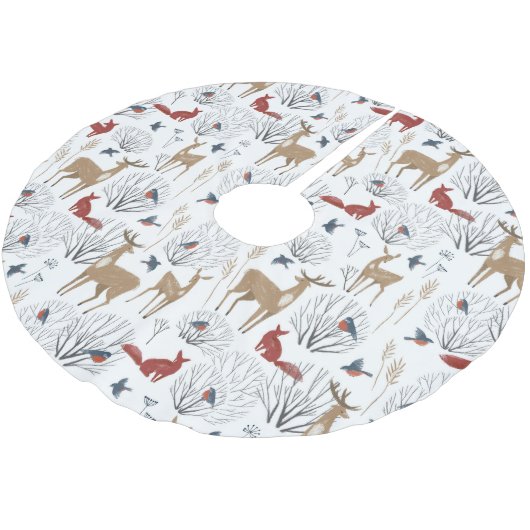 Magic Winter Wonderland Polyester Weihnachtsbaumdecke (Schrägansicht)