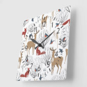 Magic Winter Wonderland Quadratische Wanduhr (Winkel)