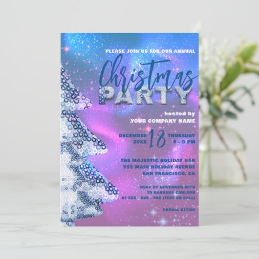 Magic Winter Wonderland Weihnachten Party Einladung (Stehend Vorderseite)