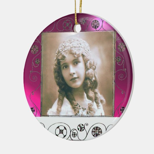 MAGIC WIRBEL FOTO TEMPLATE, Fuchsia Pink Amethyst Keramikornament (Links)