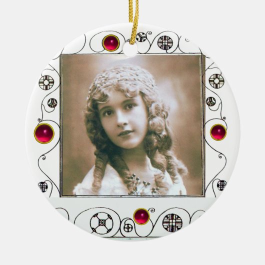 MAGIC WIRBEL FOTO TEMPLATE , Pink Red Ruby Keramikornament (Vorne)