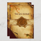 MAGIC WIRBEL PARCHMENT UND BROWWAX SIEGEL MONOGRAM EINLADUNG (Vorne/Hinten)