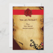 MAGIC WIRBEL PARCHMENT UND ROTES WAX SIEGEL MONOGR EINLADUNG (Rückseite)