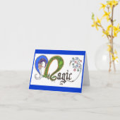 Magic Wizard and Dragon Notecard Karte (Gelbe Blume)