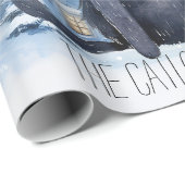 Magic Wizard Cat Watercolor Weihnachten Geschenkpapier (Rolleneckpunkt)