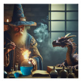Magic Wizard Dragon Fantasy Art Poster (Vorderseite)