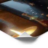 Magic Wizard Dragon Fantasy Art Poster (Ecke)