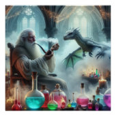 Magic Wizard Dragon Fantasy Art Poster (Vorderseite)