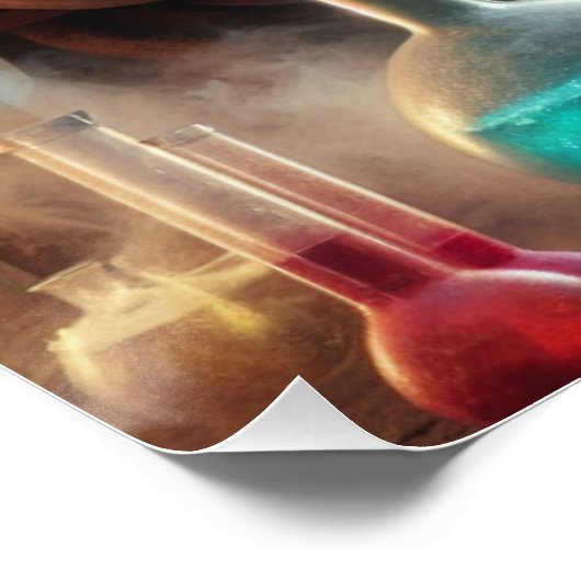 Magic Wizard Dragon Fantasy Art Poster (Ecke)