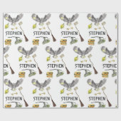 Magic Wizard Hexenschülerei Personalisiert Geschenkpapier (Flach)