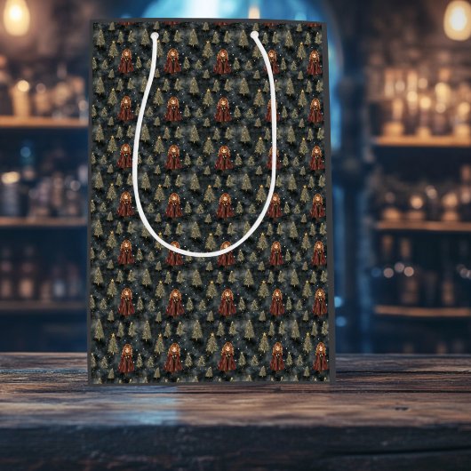 Magic Wizard School Weihnachtswrapping Paper Mittlere Geschenktüte