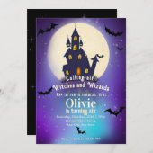 Magic Wizardry Burg Geburtstagsparty Einladung (Vorne/Hinten)