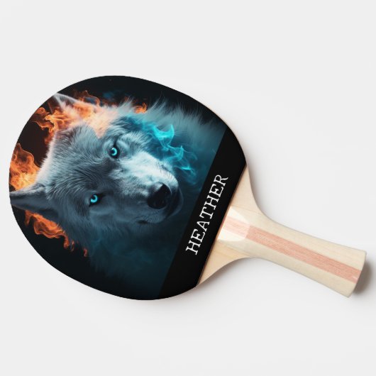 Magic Wolf Fantasy Monogram Tischtennis Schläger (Seitenansicht)