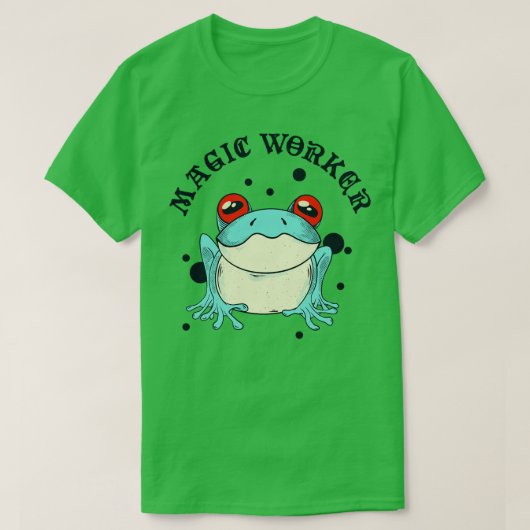 Magic Worker Frog Psychedelic Animal T-Shirt (Design vorne)
