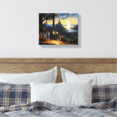 Magic Workshop Bench Über der Fantasy Bay Leinwanddruck (Insitu (Schlafzimmer))