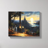 Magic Workshop Bench Über der Fantasy Bay Leinwanddruck (Vorderseite)