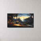 Magic Workshop Bench Über der Fantasy Bay Leinwanddruck (Vorderseite)