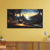 Magic Workshop Bench Über der Fantasy Bay Leinwanddruck (Insitu (Wohnzimmer))