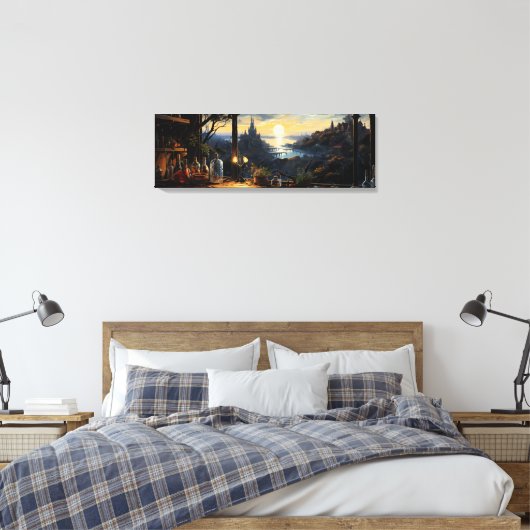 Magic Workshop Bench Über der Fantasy Bay Leinwanddruck (Insitu (Schlafzimmer))