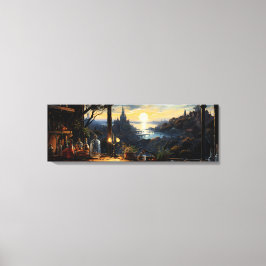 Magic Workshop Bench Über der Fantasy Bay Leinwanddruck