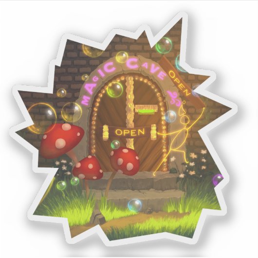 Magic World Open Fantasy Sticker Custom Cut (Vorderseite)