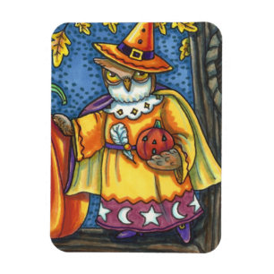 MAGIC ZAUBER UND HALLOWEEN HOOTS, OWL WIZARD MAGNET