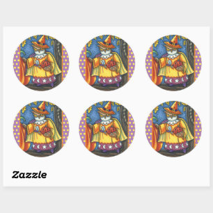 MAGIC ZAUBER UND HALLOWEEN HOOTS, OWL WIZARD RUNDER AUFKLEBER