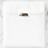 Magicada - Cicada - Cigale - Summer Buzz Quadratischer Aufkleber (Tasche)