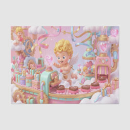 Magical 3D Cupid’s Valentine Gift Factory Scene Seidenpapier