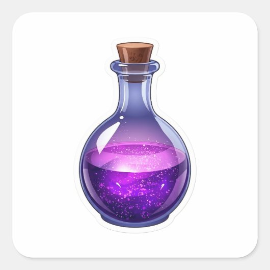 Magical 3D Purple Potion Bottle Fantasy Sticker (Vorderseite)