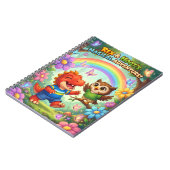 Magical adventure whimsical rainbow kids spiral notizblock (Linke Seite)