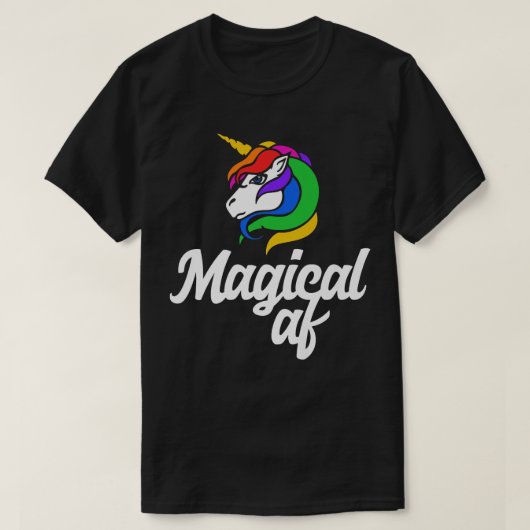Magical AF  Magic unicorn retro rainbow tee s  (Design vorne)