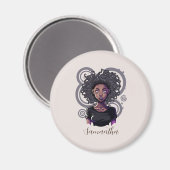Magical Afro Woman Magnet (Vorderseite/Rückseite)