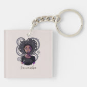 Magical Afro Woman Schlüsselanhänger (Rückseite)