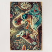 Magical Alice and Rabbit Wonderland Illustration Puzzle (Vertikal)